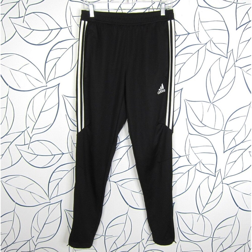 Adidas Men’s Tiro Track Pants Black Tapered Ankle Zip Pockets Size Medium